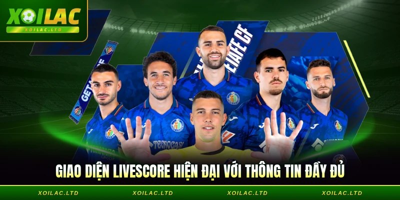 Giao diện livescore hiện đại với thông tin đầy đủ